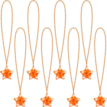 8 Pcs Light Up Necklaces Flashing Star Bead Necklaces Glow In The Dark Party Supplies for Weddings Birthday Valentines Mardi Gras July 4th Halloween Christmas