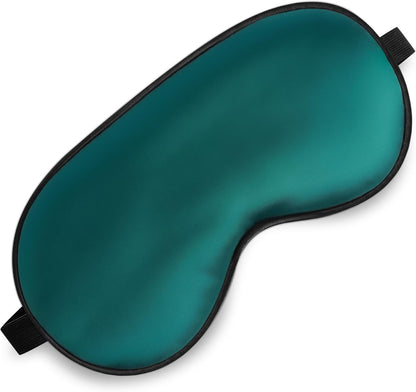Silk Eye Mask with Adjustable Strap, Satin Blackout Sleeping Mask for Men&Women, Comfortable Blindfold Eyeshade for Night Sleep(Blue)