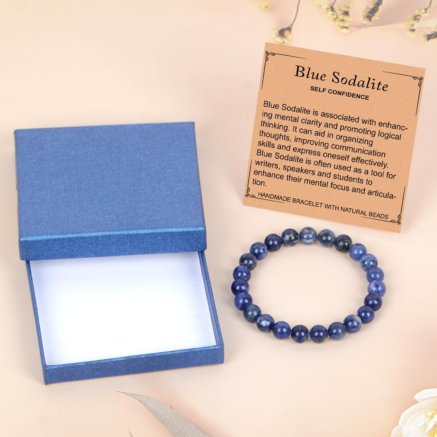 LPBeads Handmade Natural Gemstone Stretch Elastic Bracelet Healing Crystal Round Stone Beads Jewelry Gifts for Women Men