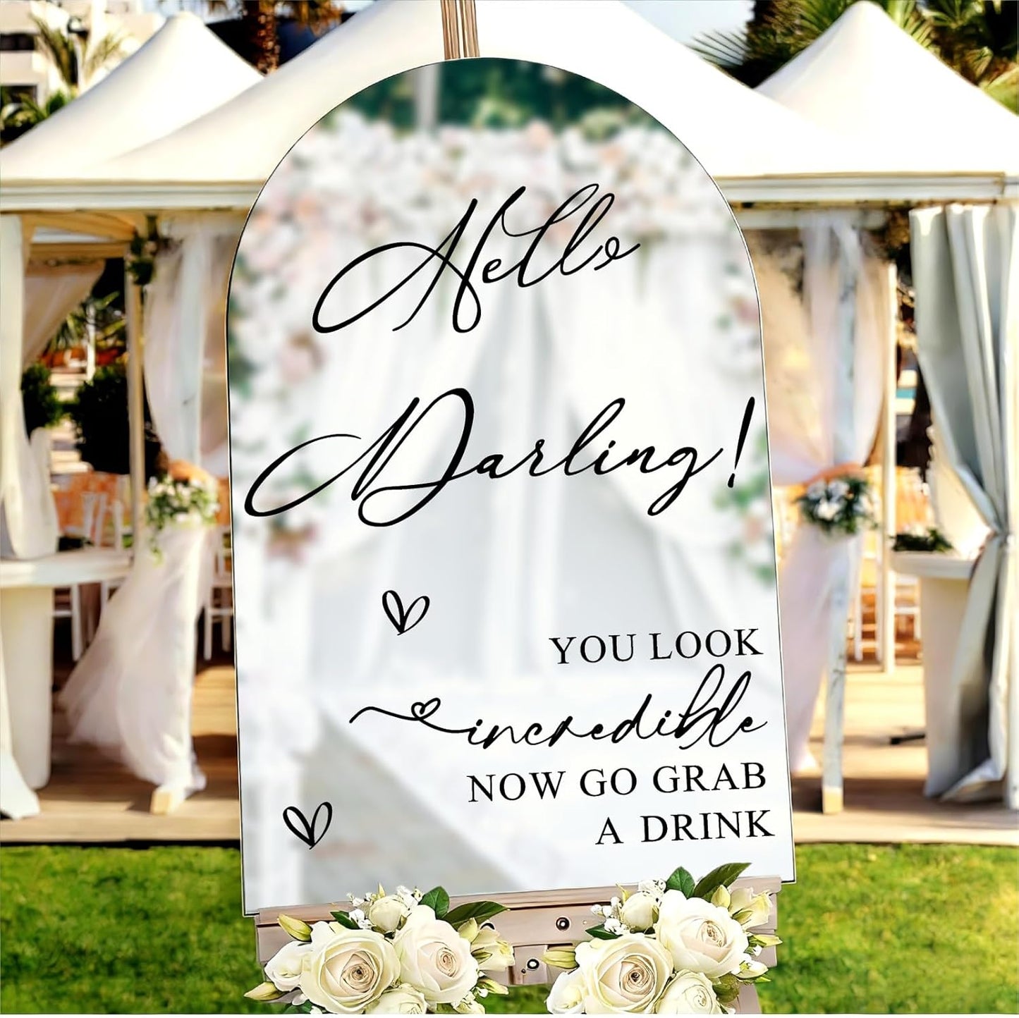 Custom Name Welcome to Our Wedding Signs Personalized Wedding Mirror Decals Selfie Mirror Decal for Wedding Entry Reception Display Golden Date Marriage DIY Vinyl Lettering Welcome Party Decoration