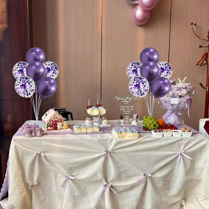 6 Set Balloon Stand Kit for Table Centerpieces With Balloon and Base Party Decorations for Birthday Wedding Retirement Graduation Baby Shower (Black Gold)