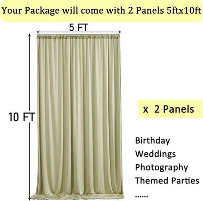 10ftx10ft Black Backdrop Curtains for Weddings Parties, Wrinkle Free 2 Panels Silky Polyester Photo Backdrop Drapes Back Drop Cloth Drapery for Birthday Mother'sDay Photography Background