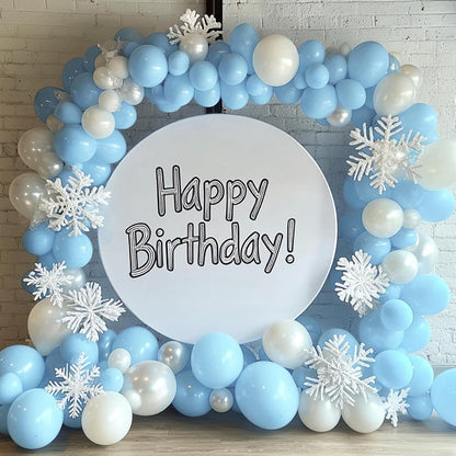 RUBFAC 87pcs Metallic Blue Silver Balloon Garland Arch Kit, 18 12 10 5 Inch Blue Silver Confetti Latex Party Balloons for Birthday Graduation Baby Shower Decoration