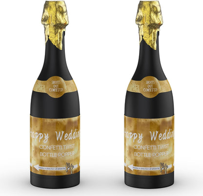 POPUPARTY Champagne Bottle Party gold confetti Popper - 15.3'' (2 Pcs.) - for Birthday,Graduation, Celebration, Wedding, New Year, Party Decoration