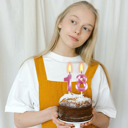 BEAN LIEVE Blue Birthday Candles - Number Cake Candles, Happy Birthday Numeric Candles Number 0 1 2 3 4 5 6 7 8 9 Used for Cake Decoration on Birthday Parties and Wedding Anniversary Celebration