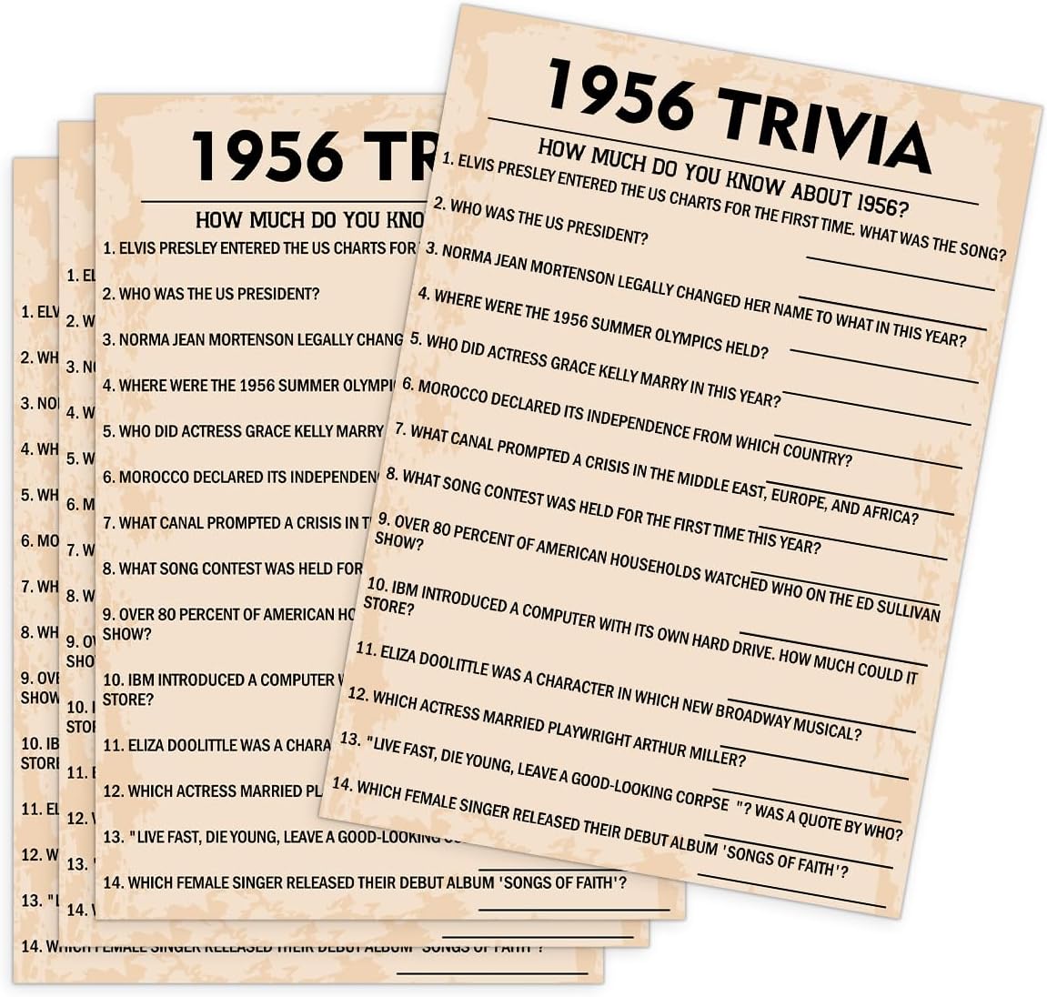 QUPT 40th Birthday Party Games, Movies in 1986 Games, Birthday Party Supplies for Adults, Fun 1986s Party Game，Pack of 30 Cards