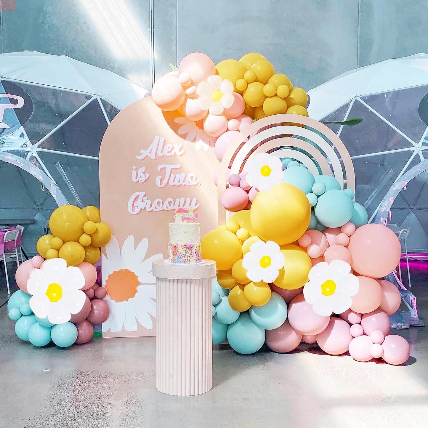 Balloon Arch Kit, Bendable 8FT and 6FT Balloon Arch Stand with Base and Manual Pump, Ballon Arch Stand Kit for Birthday Wedding Baby Shower Holiday Graduation Party Decoration(WHITE)