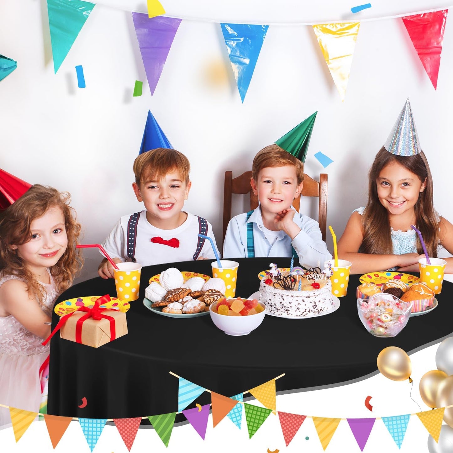 tujol Royal Blue 6 Pack Plastic Table Cloth 54" x 108", Disposable Tablecloths Rectangle Table Cover, Plastic Tablecloths for Parties