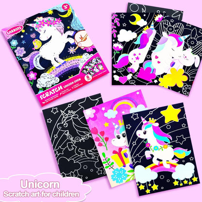 BAOXUE Scratch Art for Kids, Mermaids Black Rainbow Scratch Paper Set-Arts And Crafts & Supplies, DIY Activity & Party Games, Mermaid Toys Gifts for Toddlers, Girls