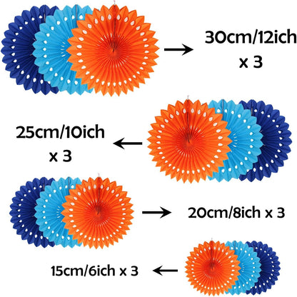 ZOOYOO Hanging Paper Fans Party Decorations,12 Pcs Pastel Rainbow Honeycomb Round Fans,Ceiling Decor for Easter,Wedding,Birthday,Summer Day Party Backdrop