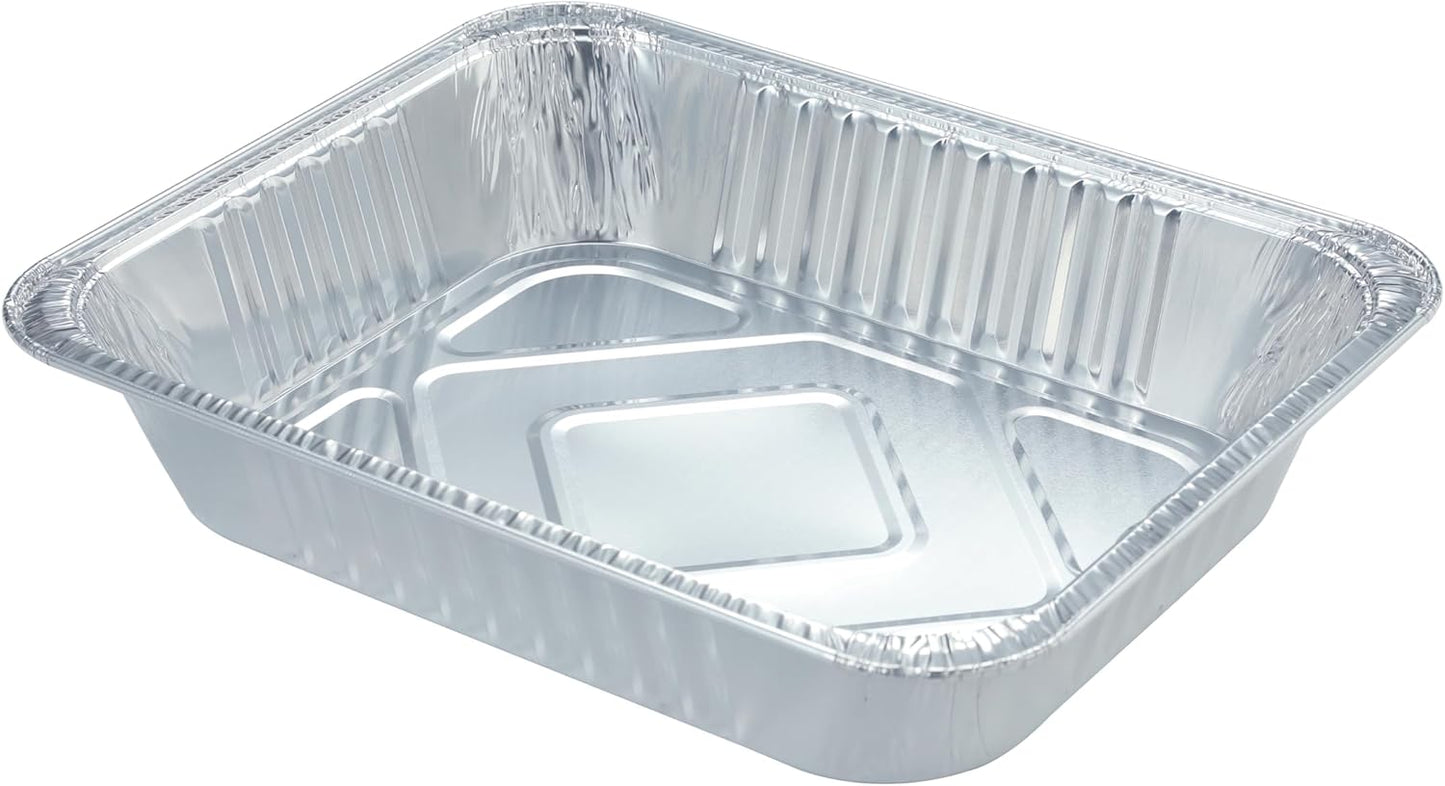 Waytiffer Aluminum Pans 9x13 Disposable Foil Pans (10 Pack) Half Size Deep Steam Table Pans Extra Thick for Baking, Cooking, Roasting, Heating, Serving & Lining Steam-Table Trays