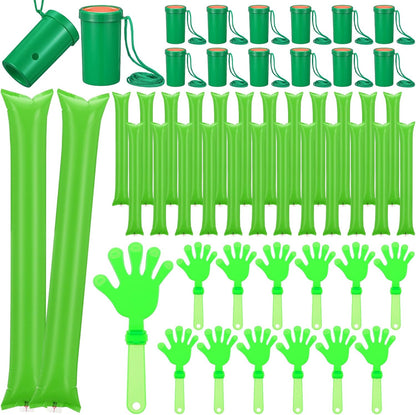 48 Pcs Cheering Noisemakers Set Included 12 Pcs Mini Air Horns Noisemakers 12 Hand Clappers 24 Thunder Sticks for Birthdays Sporting Events (Horn,Blue)