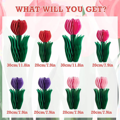 SUNBEAUTY 9PCS Spring Wildflower Party Decorations Wild Flowers Honeycomb Centerpieces for Tables Wildflower Birthday Spring Flower Theme Party Decorations for Garden Baby Shower, Easter, Mothers Day
