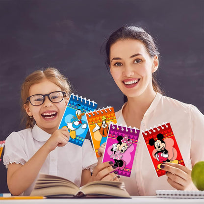 Mouse Birthday Party Supplies, 24Pcs Mini Notepads for Mickey Birthday Party Gifts, Goodie Bag Stuffers, Classroom Rewards, 8 Types