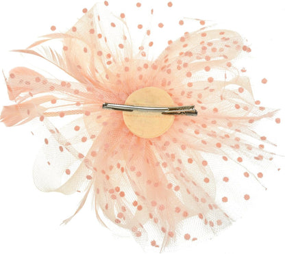 DRESHOW Fascinators Hat Flower Mesh Ribbons Feathers on a Headband and a Clip Tea Party Headwear for Girls and Women - Colors B