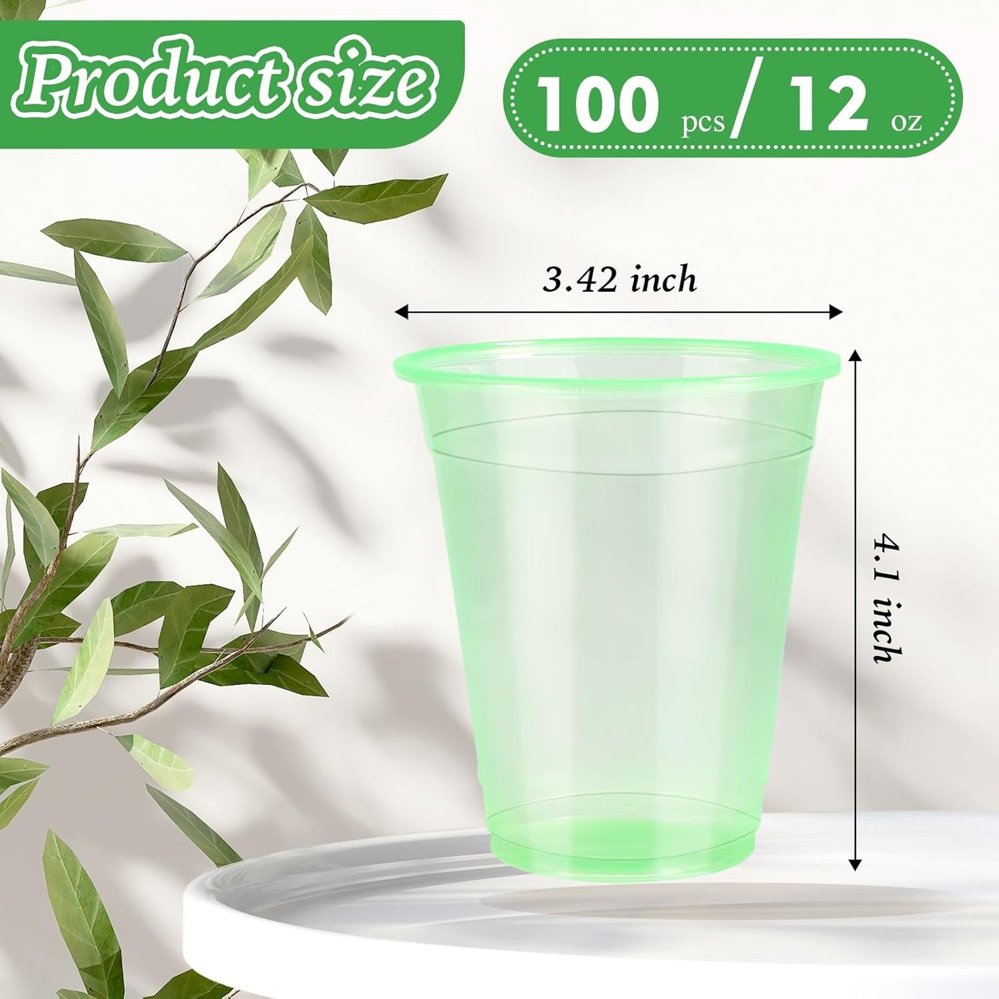 WYTAOHZL 60 Pack 12 Oz Neon Plastic Cups Glowing Plastic Neon Cups for Party Disposable Cup for Wedding Birthday and Party