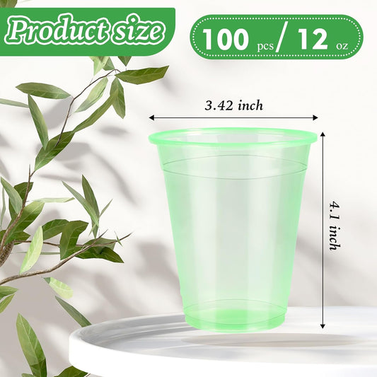 WYTAOHZL 60 Pack 12 Oz Neon Plastic Cups Glowing Plastic Neon Cups for Party Disposable Cup for Wedding Birthday and Party