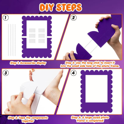 Beeveer 32 x 24 Inch Photo Booth Selfie Frame Prop Booth for Birthday Event Parties Large Blank DIY Cutout Props for Funny Decoration Christmas, Holiday Supplies