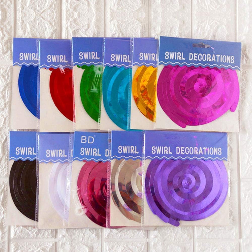 Easy Hang Spiral Ceiling Decorations - 12 Pack with Hooks, 74cm PVC Swirls for Instant Birthday, Wedding & Party Decor, Tool-Free Setup