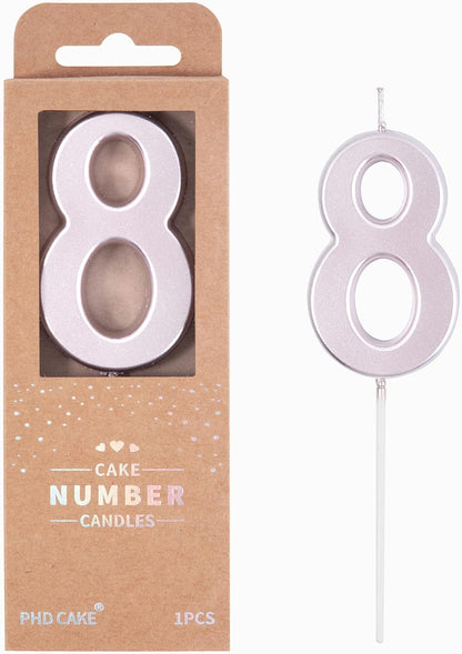 PHD CAKE 2.76 Inch Modern Gold 2 Number Birthday Candles, Gold Number Candles, Cake Number Candles, Party Celebration