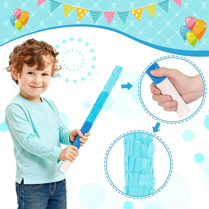 Rose Red Pinata Stick Kit with Blindfold, Rope and Confetti - Perfect for Kids Girls Birthday, Baby Shower, Carnivals Party Supplies