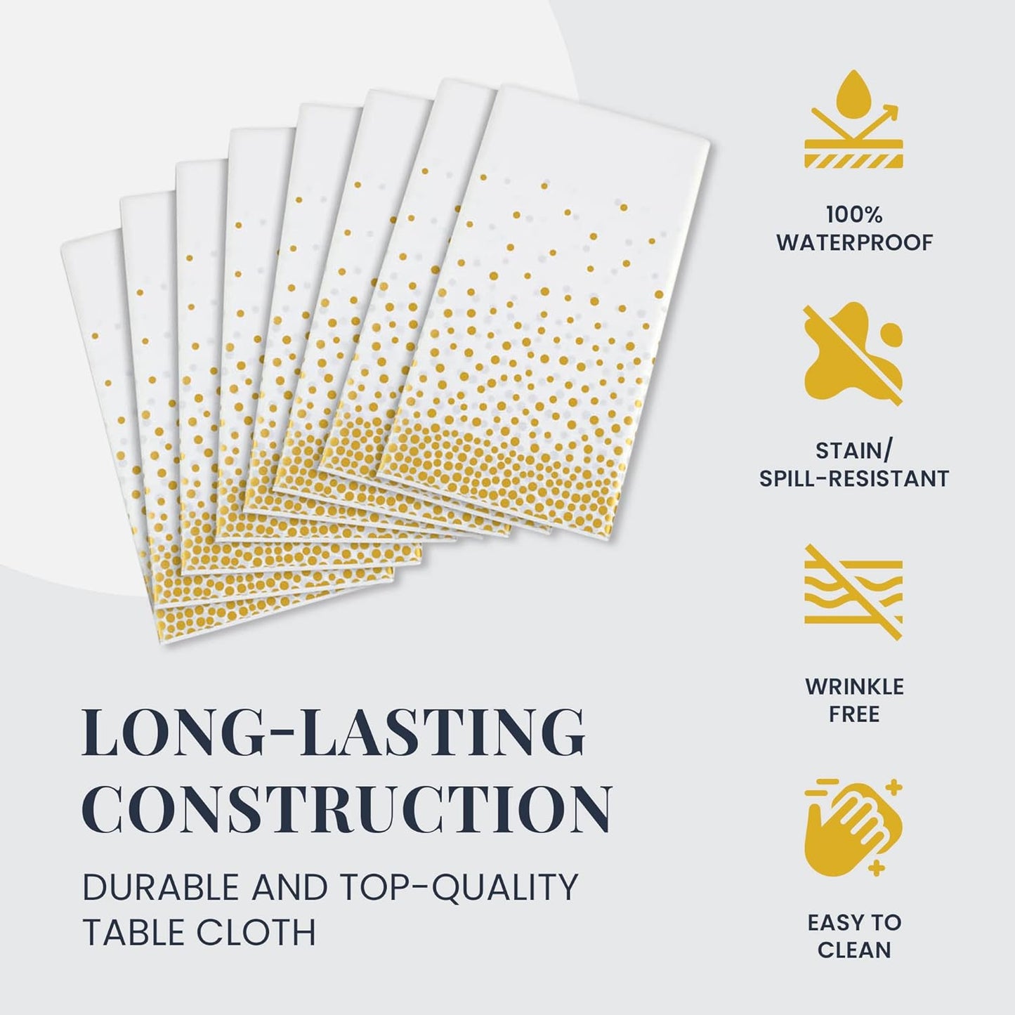 14 Pack Black 54 x 108 in. Rectangle Disposable Plastic Tablecloths - Smooth Decorative Covers for Parties, Weddings