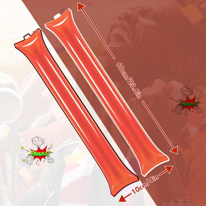 Civaner 48 Pcs Thunder Stick Team Spirit Boom Stick Cheering Accessories Cheerleading Spirit Noise Maker Plastic Clapper Inflatable Noise Maker Sports Supply(Orange)