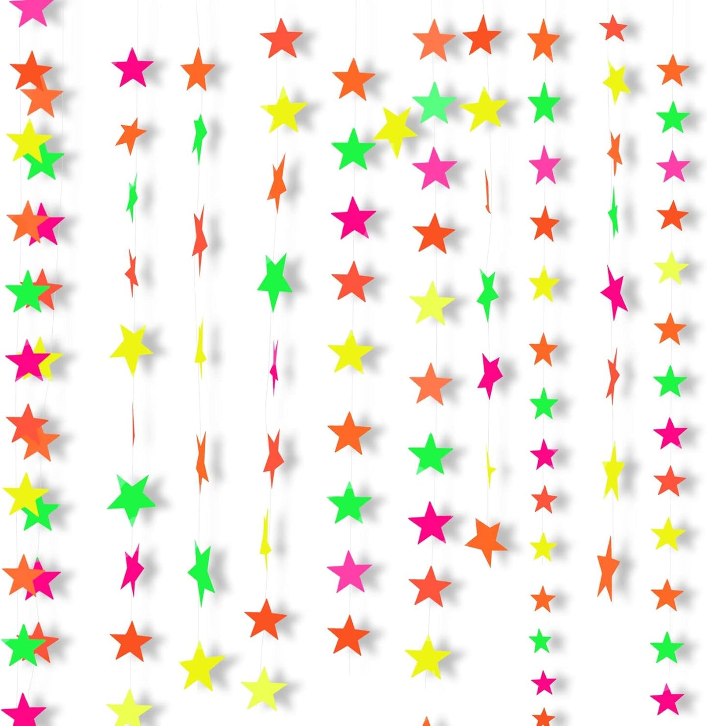 508ft UV Neon Paper Garland Crepe Streamers Glow in The Dark Party Supplies Garland Neon Party Decorations Streamers for Blacklight Reactive Fluorescent Wedding Birthday Party Decorations