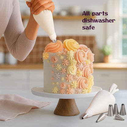 Large Piping Bags and Tips Set - XL Icing Tips - Large Piping Tips Set with Reusable Piping Bag (16 inch) - Decorating Tips for Cupcakes, Cakes, Cookies, Churros, Meringue, etc.