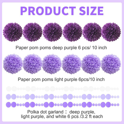 Pastel Tissue Paper Pom Poms Colorful Easter Macaron Kids Birthday Wedding Shower Tissue Flower Hanging Party Supplies(12pcs)