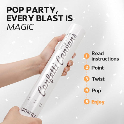 12 Inch Confetti Biodegradable [6 Pack] Confetti Cannons | Multicolor Confetti Poppers for Wedding,Birthday PartyChristmas Eve and New Year Give a Gift