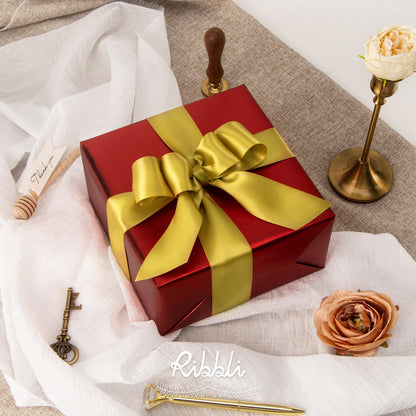 Ribbli Double Faced White Satin Ribbon,3/8” x Continuous 25 Yards,Fabric Ribbon use for Bows Bouquet,Gift Wrapping,Floral Arrangement