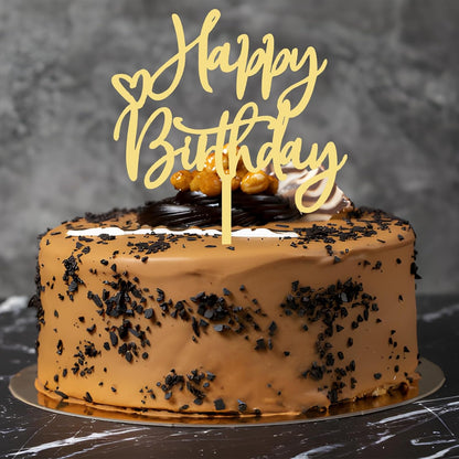 DIY Happy birthday Cake Topper Black Acrylic