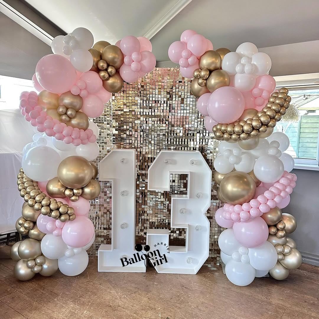 153Pcs Black and Silver Balloons Garland Arch Kit with Stars - 22 18 12 10 5 inch Different Size Black Metallic Silver Confetti Latex Balloon for Birthday Graduation New Year Party Decorations