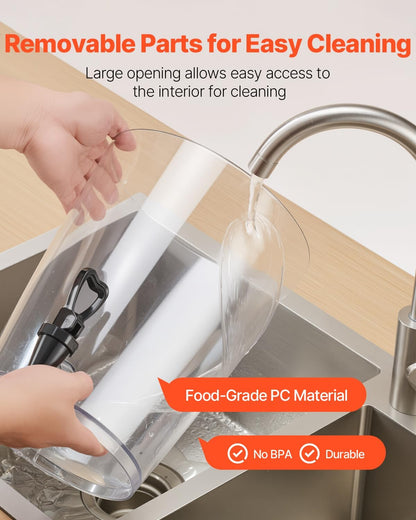 VEVOR Beverage Dispenser, 2.1 Gallon x 2 Drink Dispenser for Parties, Stainless Steel + Plastic Juice Dispensers with Spigot Ice Chamber Tray, Iced Tea Lemonade Dispensers, for Restaurants, Hotels