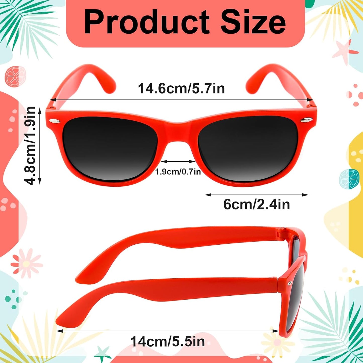 NEBURORA 6 Pack Neon Sunglasses Bulk Classic Retro Multicolor Party Sunglasses for Goody Bag Fillers Toys Adult Men Women Birthday Summer Beach Party Favors