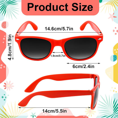NEBURORA 6 Pack Neon Sunglasses Bulk Classic Retro Multicolor Party Sunglasses for Goody Bag Fillers Toys Adult Men Women Birthday Summer Beach Party Favors