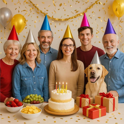 Pre-Assembled Pastel Party Hats for Kids, Birthday Party Hats for Adults