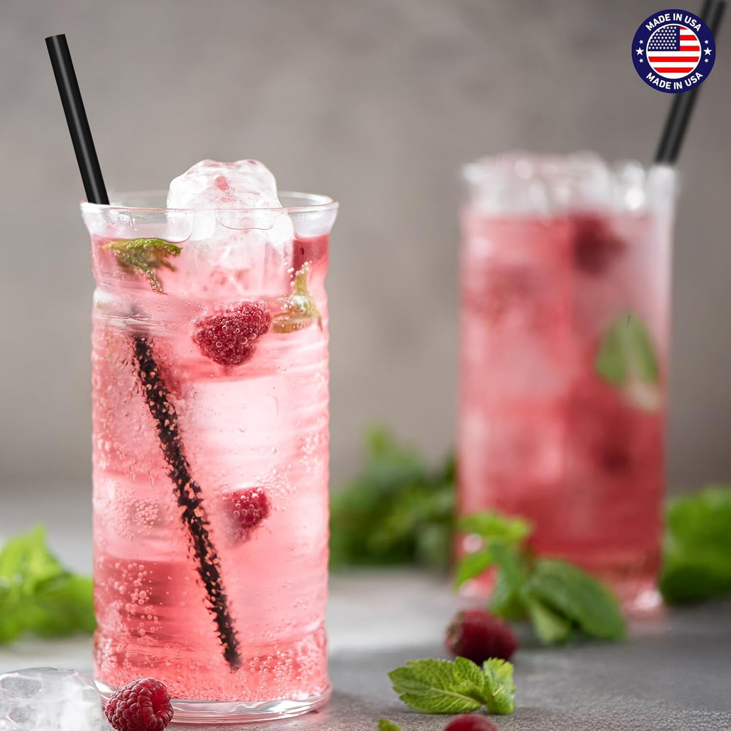 Glotoch Express 500PCS Individually Wrapped Clear Plastic Straws, 7.75'' Long, 0.24'' Diameter Disposable Drinking Straws for Every Occasion, Party, Made in USA