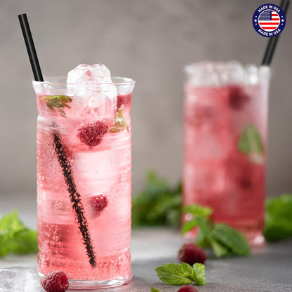 Glotoch Express 500PCS Individually Wrapped Clear Plastic Straws, 7.75'' Long, 0.24'' Diameter Disposable Drinking Straws for Every Occasion, Party, Made in USA