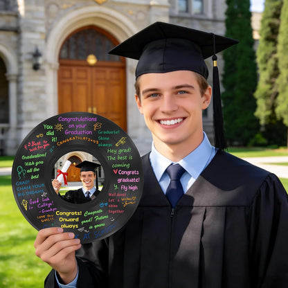 2 Pack Vinyl Record Graduation Guest Book Alternative,Graduation Guest Book Graduation Sign in Book, Congrats Grad Guest Book with Holders Pens Signs for Graduation Party Wedding Birthday