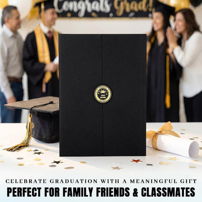 Engrowtic 3 Pcs Graduation Guest Book 2026 Black Gold Graduation Party Decorations Congratulations Graduates Signature Guest Book for Class of 2026 Men Women College High School Graduations Gift Card