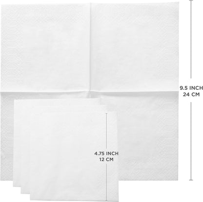 Black Beverage Napkins (300 Count) 2-Ply Disposable Cocktail Napkins for Bar, Weddings, Parties, Events, Premium Quality and EU Made