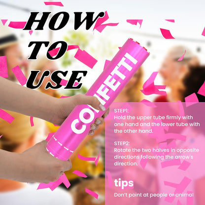 Confetti Cannon Yellow Biodegradable Confetti Poppers 12Pack Party Poppers Shooters Yellow Sticks for Wedding Graduation Engagement Anniversary Bridal Shower Valentines Day Birthday