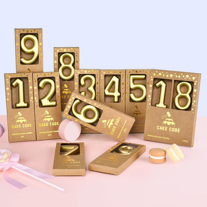 2.76 Inch Classical Gold 5 Number Birthday Candles, Gold Number Candles, Cake Number Candles, Party Celebration