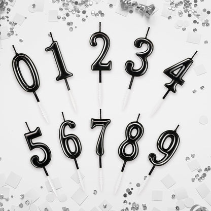 Beanlieve 10-Pieces Numeral Birthday Candles - Cake Numeral Candles Number 0-9 Glitter Cake Topper Decoration for Birthday,Wedding Anniversary,Party Celebration (Colourful)
