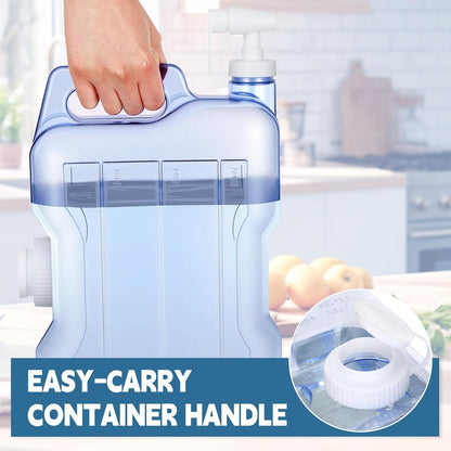 Funnymoom 1 Pcs 2 Gallon Fridge Water Dispensers Bottle with Leak-proof Spigot and Convenient Handle Plastic Water Container Refrigerator Beverage Dispenser Jug for Party Cold Juice Drink Iced Tea