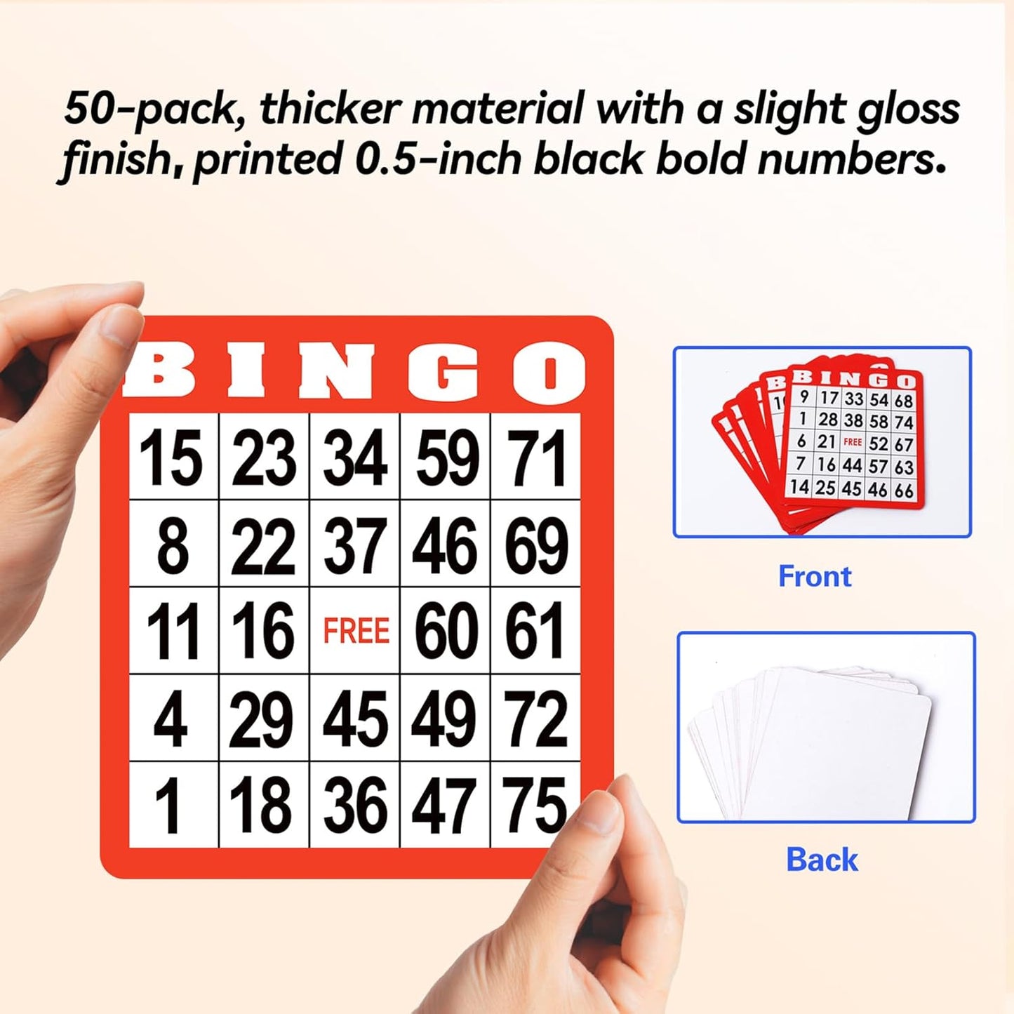 GSE Games & Sports Expert 100-Pack Multi-Color Bingo Game Cards with Easy Read Numbers, Reusable Paper Bingo Sheets for Large Groups, Family/Friend Parties