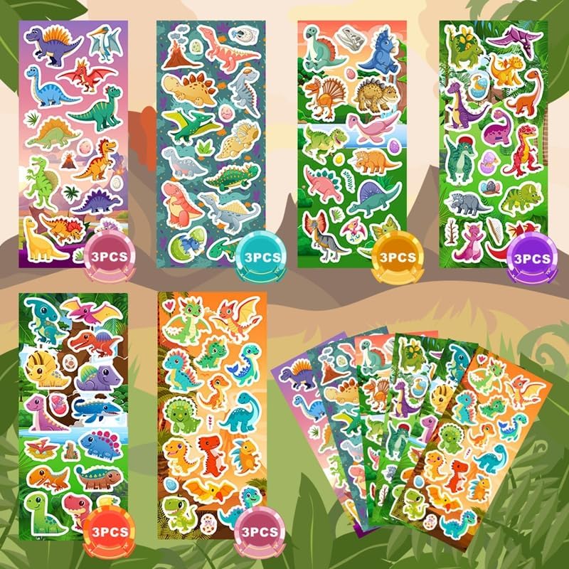48 Sheets Stickers for Kids, Cute Stickers Variety Pack for Scrapbooking, Teachers Classroom Prizes, Goodie Bag Stuffers Including Animals, Cars, Dinosaurs, Fishes, Hearts, Stars and More