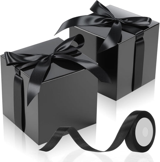MotiMind 48 Pcs Wedding Gift Boxes with Ribbon Small Party Favor Boxes with Lids Mini Treat Candy Container for Easter Party Birthday and More(White,2 Inch)